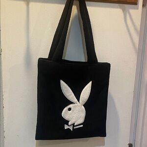PLAYBOY Black Tote with White Logo